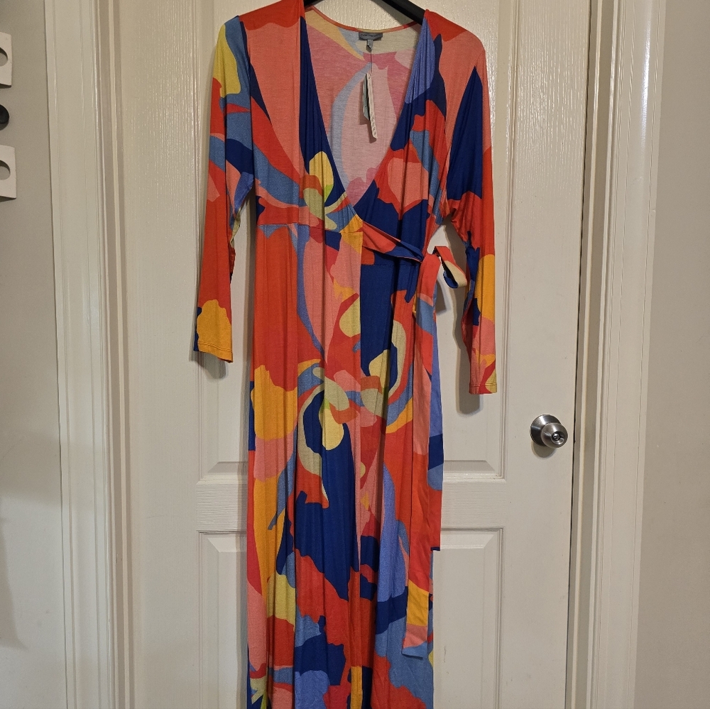 Anthropologie Colorful Abstract Maxi Dress